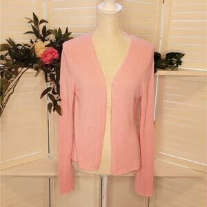 EILEEN FISHER PINK DECORATIVE BUTTON CARDIGAN SIZE MED. Fits small.